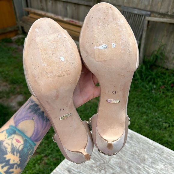 BADGLEY MISCHKA Celeste Embellished Peep heels size 10 - Picture 7 of 7
